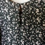 Lucky Brand  Floral Metallic thread Peasant L/S Blouse in Blk Multi sz medium Photo 4