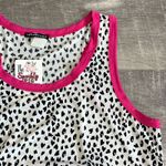 Hemish USA NEW Pink Racerback Tank Women Med M Relaxed Black White Leopard Yoke Photo 2