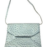 Merona  light blue faux ostrich look crossbody envelope bag removable strap EUC Photo 0