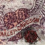 Harley Davidson Textured Leopard Graphic Long Sleeve Shirt Size Large Purple Photo 3