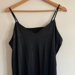 Vintage Black Satin Spaghetti Slip Chemise Dress Sz Large Photo 1