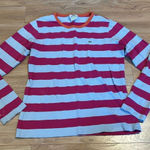 Lacoste vintage pink and blue striped long sleeve size 42 Has some bleach stai Photo 0