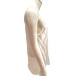 Color Story Sleeveless White Sheer Tank Top Tunic With Zipper Pocket Size L Size L Photo 3