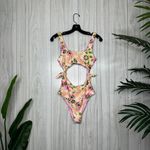 Aerie NWT Tie Cut Out One Piece Cheeky Swimsuit Lip Gloss Boho size S Small Photo 1