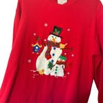 Westbound  Women’s Red Snowman Embroidered Winter Christmas Sweatshirt Photo 2