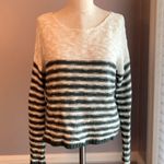 Pink Rose green and cream drop shoulder lightweight nubby open weave sweater M Size M Photo 0