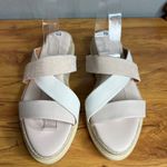 Splendid  Fara Espadrille Platform Slide Sandals Size‎ 10 Leather Pink Cream NEW Photo 3
