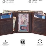 Wallet for Men Trifold Real Leather RFID Blocking Credit Card Case with ID Window in Gift Box Photo 1