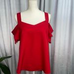 Alya  Women’s Top Red Cold Shoulder Short Sleeve Size Medium Photo 1