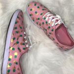 American Eagle AEO pink canvas shoes w/ gold pineapples size 7.5 Photo 0