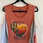 Cold Crush Tank Orange & Gray Be Still My Heart Western Print Muscle T Sz 2X GUC Photo 1