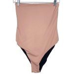 KYA SWIM Havana Reversible Strapless One Piece Bathing Suit Swim Black Tan Rose Size M Photo 0