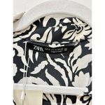 ZARA Floral Printed Button Front Maxi Shirt Dress Black White Women's Size XL Photo 7