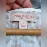 Pink chicken metallic tassel rose prints dress size large Photo 13