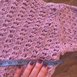 Free People  Best Of You Sweater Womens V-Neck Purple Lilac Open Knit M Medium Photo 5