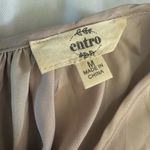 Entro  Taupe Beige High Low Silk Like Flowy Striped Dress Medium Photo 3