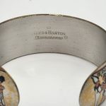 Reed & Barton Silver Tone & Gold Tone Egyptian Motif Cuff Bracelet Photo 4