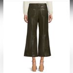 Antonio Melani Morgan Culotte High Rise Wide Leg Cropped Green Leather Pants NEW Photo 1
