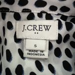 J Crew Shirt Womens Small Navy White Oncilla Print Button Up Work Casual Preppy Photo 6