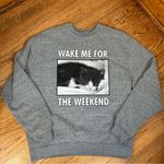 U.S Vintage | Cat Sweatshirt Gray Size L Photo 3