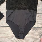 Altar'd State  Black‎ Gold Glitter Bodysuit Womens Medium Long Sleeve Party Top Photo 2