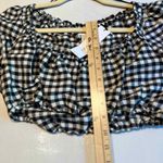 Topshop Petite Gingham Check Crop Top Bell Sleeve US 4 UK 8 Photo 6