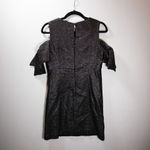 Milly Silver Sparkle Metallic Cocktail Party Off The Shoulder Mini Sheath Dress Photo 2