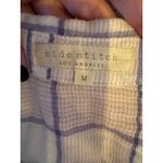 Side Stitch Shirt Women Medium Pink White Plaid Button Up Flannel Preppy Outdoor Photo 8