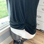 Green Tea  Black Knit Solid Top Womens Small Short Sleeve Photo 8