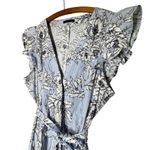 Tommy Hilfiger Light Blue Floral Midi/Maxi Striped Flutter Sleeve Dress Size 16 Photo 2