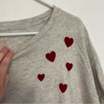 PINK - Victoria's Secret PINK VS VICTORIA'S SECRET Girlfriend Short Sleeve Cropped Tee Oatmeal Hearts L Photo 5