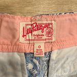 Lilly Pulitzer  Originals Cotton Blend Blue White Seashell Chino Short Size 0 Photo 1