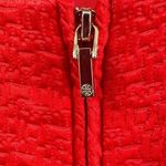 Tory Burch Sz 12 Dress Red Silk Front Zip Sheath Sleeveless Formal Fancy Pockets Photo 3
