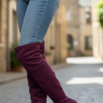 Carlos Santana Suede Over The Knee embellished metallic block heel Boots Size 10 Photo 0