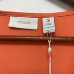 Chico's Tiered Aimee Sleeveless Tank Top Blouse Sundrenched Orange Women’s Size 3 Photo 4