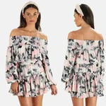 MISA Los Angeles Freesia Off The Shoulder Watercolor Floral Dress Size XS $282 Photo 14