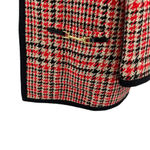 Brooks Brothers Wool Blend Tartan Cardigan Tunic Blazer Red Black Plaid Size 14 Photo 8