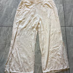 Soft Surroundings Cream Wide Leg Beaded Trim Lounge Pants XL Photo 0