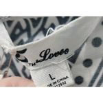 3th & Love Black White‎ Geometric Print Midi Dress V Neck Casual L Size L Photo 2