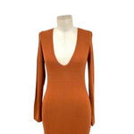 L'Academie Deena Maxi Dress Brown Rust Sweater Knit Size Medium Photo 2