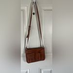 NEW By Anthropologie CAMEL Vegan Leather Crossbody Bag 2 SEPARATED COMPARTMENT Brown Photo 2