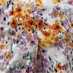 H & M linen floral crop boxy airy button up short sleeve shirt MEDIUM Photo 2