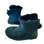 UGG  Black Mini Bailey Bow sherpa Fur suede Boots Photo 6