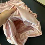 Meshki  ruched satin mini dress, spaghetti straps, bodycon, blush pink sz S Photo 9