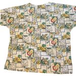 Fundamentals By White Swan Vintage Scrub Top Animal Print Scrub Top Large Nurse Photo 6