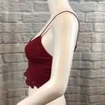 Free People  Burgundy Crochet Bradley Crop Top Photo 4