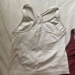cream white and burgundy red ribbed Amazon workout tank top bundle Size L Photo 4
