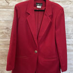 Sag Harbor  Womens 10 Blazer Red 100% Pure New Wool Jacket‎ One Button Lined Photo 0
