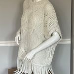 ZARA White Knitted Vest Boho Style Medium Photo 2