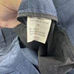 Theory Pants Womens 12 Navy Blue Linen Blend Wide Leg Stretch Dress Trousers Photo 4